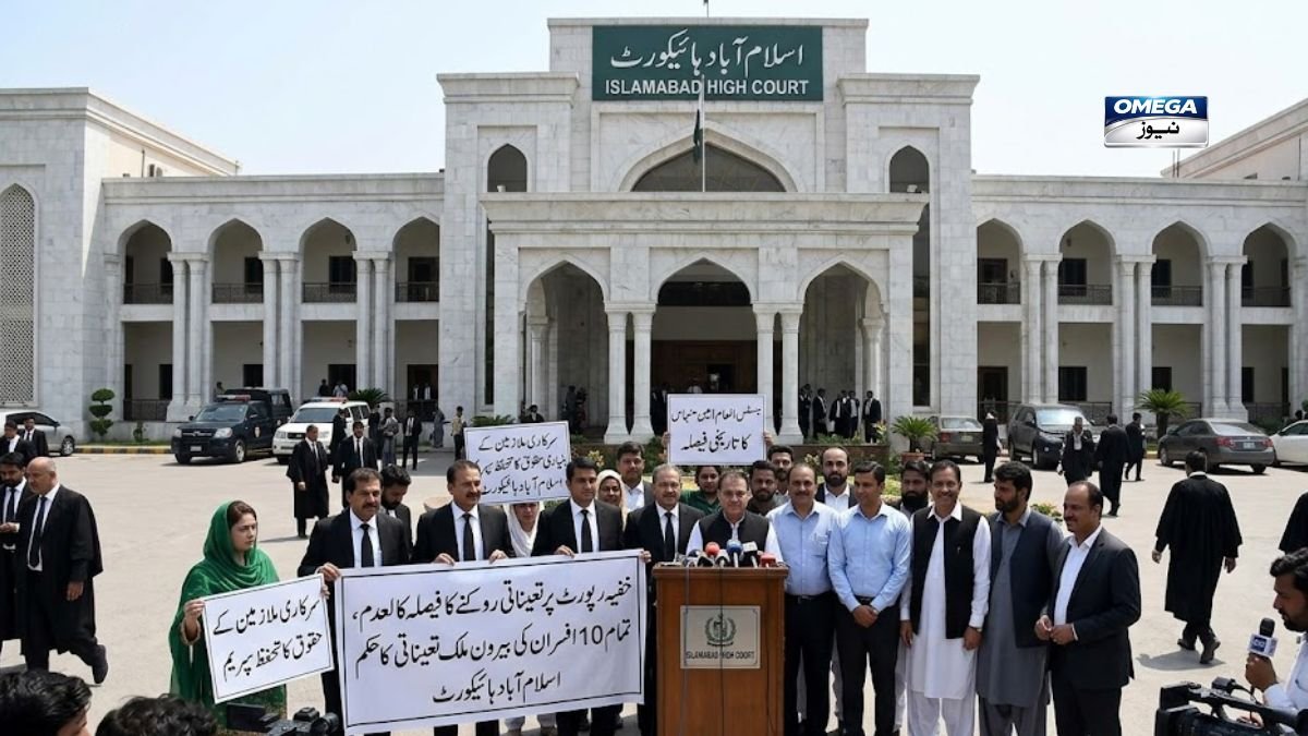 اسلام آباد ہائیکورٹ عمارت جہاں جسٹس انعام امین منہاس نے خفیہ رپورٹ پر تعیناتی روکنے کا فیصلہ کالعدم قرار دیا